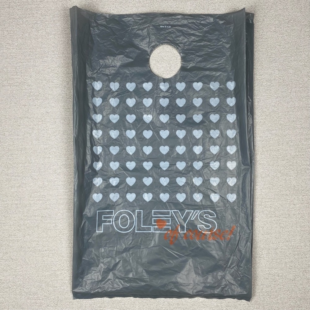 Vintage 80s 90s Foleys Plastic Shopping Bag Nostalgia Prop Collectible